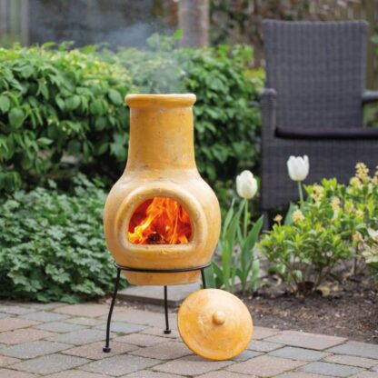 RedFire Gartenkamin Tampico Gelb 31x31x68 cm Ton - Image 4