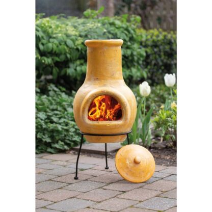 RedFire Gartenkamin Tampico Gelb 31x31x68 cm Ton - Image 5