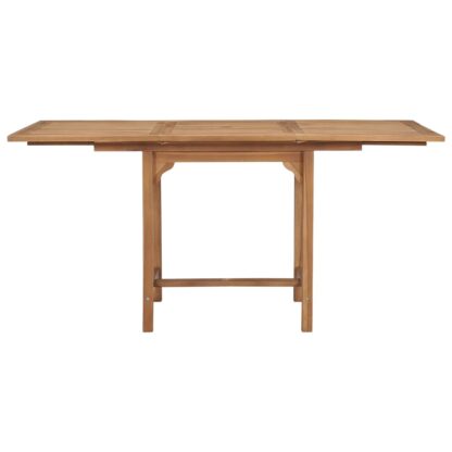 Ausziehbarer Gartentisch (110-160)×80×75 cm Massivholz Teak - Image 5