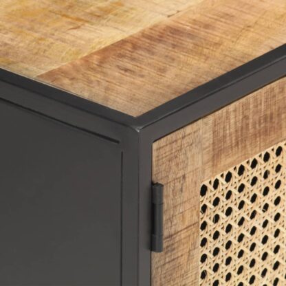 TV-Schrank 120x30x40 cm Raues Mangoholz und Wiener Geflecht - Image 5