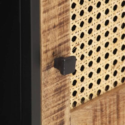 TV-Schrank 120x30x40 cm Raues Mangoholz und Wiener Geflecht - Image 6