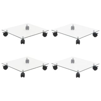 Pflanzenroller 4 Stk. 35x35 cm Hartglas Quadratisch