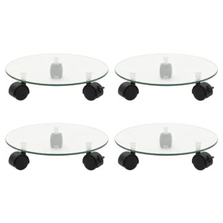Pflanzenroller 4 Stk. 28 cm Hartglas Rund