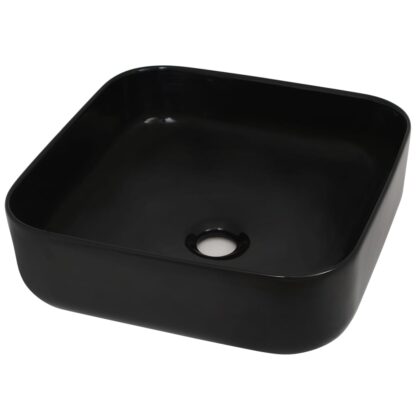 Waschbecken Keramik Quadratisch Schwarz 38 x 38 x 13,5 cm - Image 2