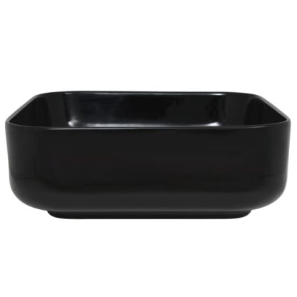 Waschbecken Keramik Quadratisch Schwarz 38 x 38 x 13,5 cm - Image 4