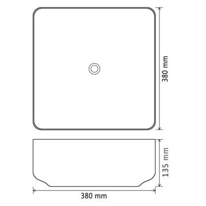 Waschbecken Keramik Quadratisch Schwarz 38 x 38 x 13,5 cm - Image 5