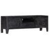TV-Schrank Schwarz 118 x 30 x 40 cm Massivholz Mango