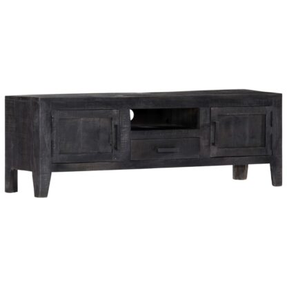 TV-Schrank Schwarz 118 x 30 x 40 cm Massivholz Mango - Image 11