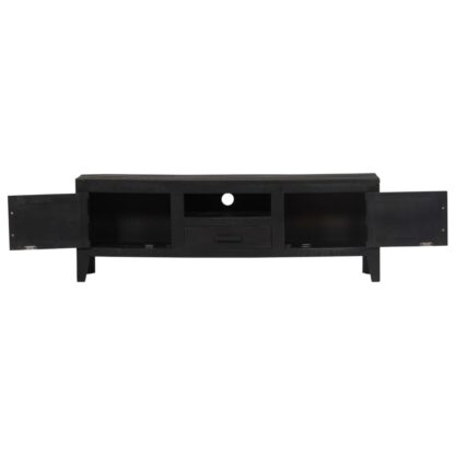 TV-Schrank Schwarz 118 x 30 x 40 cm Massivholz Mango - Image 3