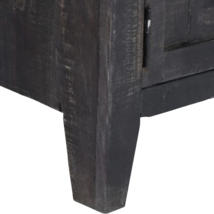 TV-Schrank Schwarz 118 x 30 x 40 cm Massivholz Mango - Image 4