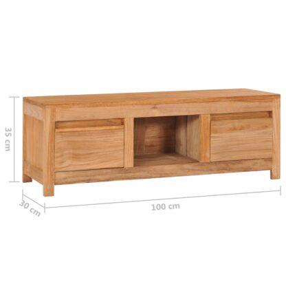 TV-Schrank 100×30×35 cm Massivholz Teak - Image 8