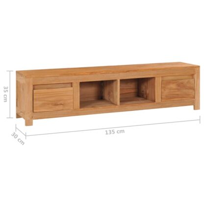 TV-Schrank 135x30x35 cm Massivholz Teak - Image 8