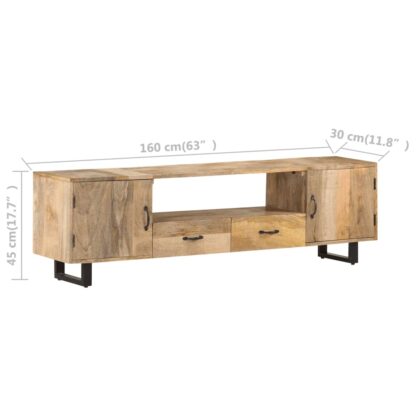TV-Schrank 160x30x45 cm Massivholz Mango - Image 7
