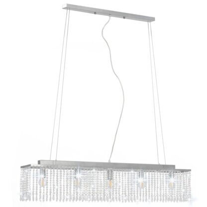 Deckenleuchte mit Kristallperlen Silbern 104 cm E14 - Image 3