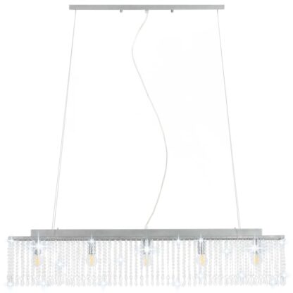 Deckenleuchte mit Kristallperlen Silbern 104 cm E14 - Image 5