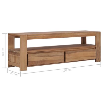 TV-Schrank 120 x 30 x 40 cm Massivholz Teak - Image 8