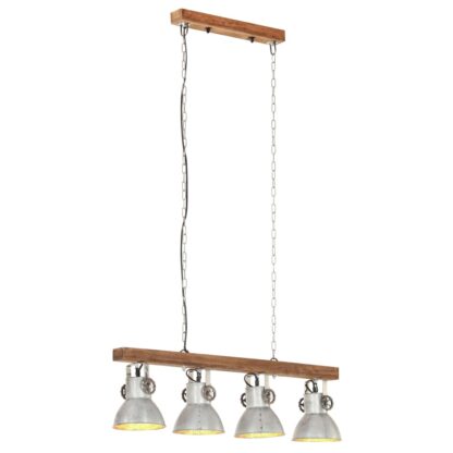 Deckenlampe Industriestil Silbern E27 Mangoholz - Image 2