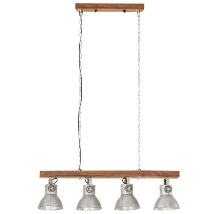 Deckenlampe Industriestil Silbern E27 Mangoholz - Image 4