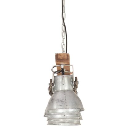 Deckenlampe Industriestil Silbern E27 Mangoholz - Image 5
