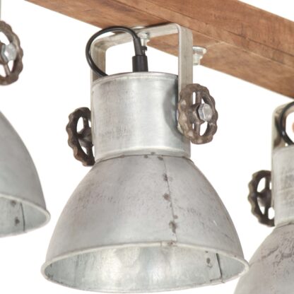 Deckenlampe Industriestil Silbern E27 Mangoholz - Image 6