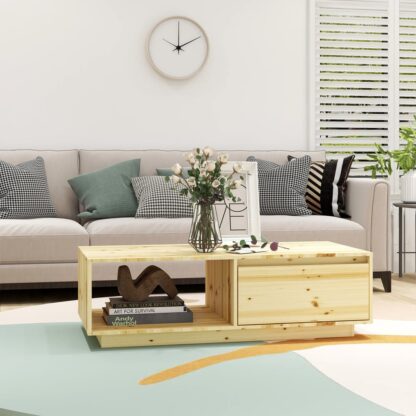 Couchtisch 110x50x33,5 cm Massivholz Tanne - Image 3