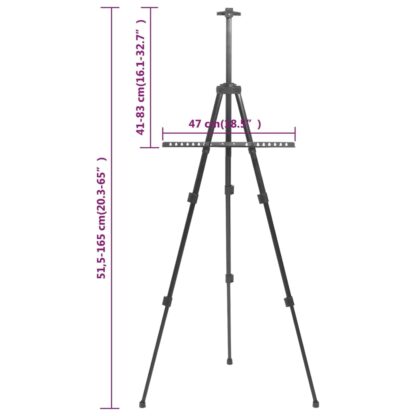 Staffelei Verstellbar Schwarz Metall - Image 10