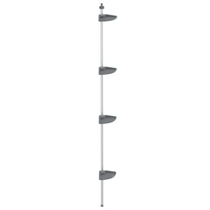Teleskop-Eckregal 4 Etagen Silbern Aluminium - Image 2