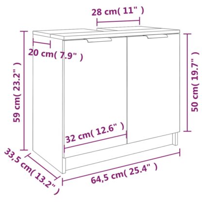 Badschrank Weiß 64,5x33,5x59 cm Holzwerkstoff - Image 10