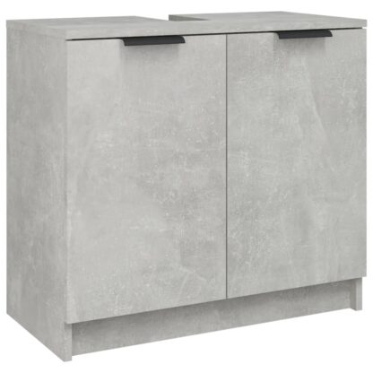 Badschrank Betongrau 64,5x33,5x59 cm Holzwerkstoff - Image 2