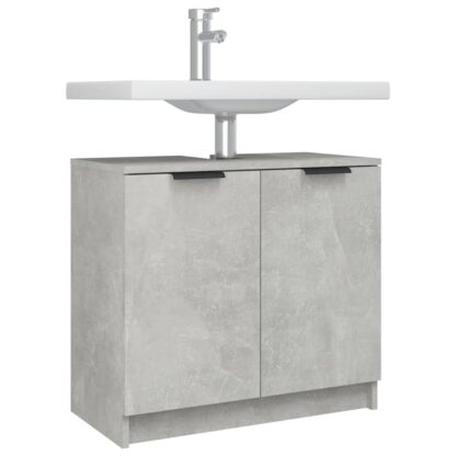 Badschrank Betongrau 64,5x33,5x59 cm Holzwerkstoff - Image 5