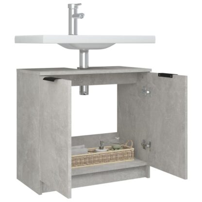 Badschrank Betongrau 64,5x33,5x59 cm Holzwerkstoff - Image 6