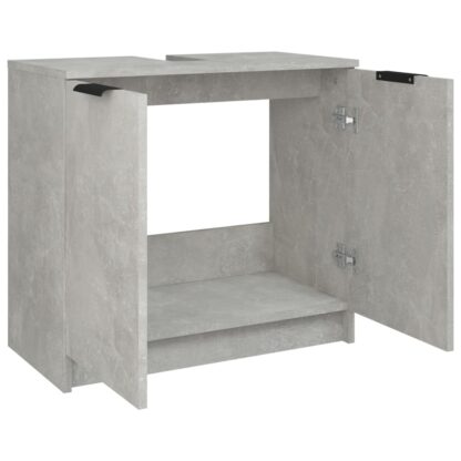 Badschrank Betongrau 64,5x33,5x59 cm Holzwerkstoff - Image 9