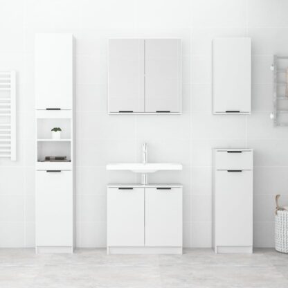 Badschrank Hochglanz-Weiß 64,5x33,5x59 cm Holzwerkstoff - Image 3