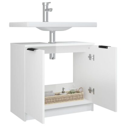 Badschrank Hochglanz-Weiß 64,5x33,5x59 cm Holzwerkstoff - Image 6
