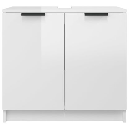 Badschrank Hochglanz-Weiß 64,5x33,5x59 cm Holzwerkstoff - Image 7