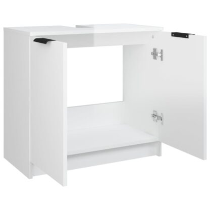 Badschrank Hochglanz-Weiß 64,5x33,5x59 cm Holzwerkstoff - Image 9