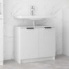 Badschrank Hochglanz-Weiß 64,5x33,5x59 cm Holzwerkstoff