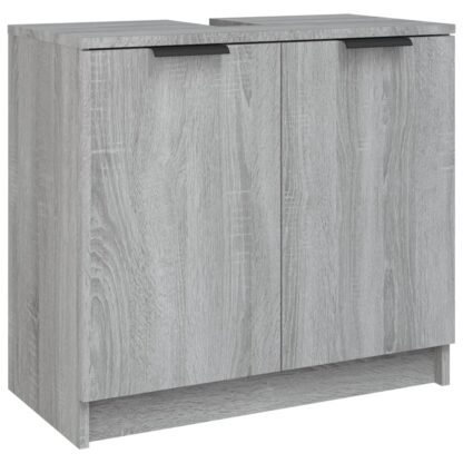 Badschrank Grau Sonoma 64,5x33,5x59 cm Holzwerkstoff - Image 2