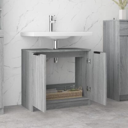 Badschrank Grau Sonoma 64,5x33,5x59 cm Holzwerkstoff - Image 4