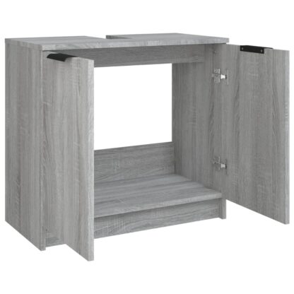 Badschrank Grau Sonoma 64,5x33,5x59 cm Holzwerkstoff - Image 9