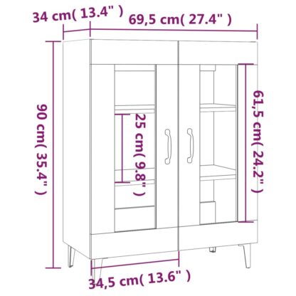 Sideboard Grau Sonoma 69,5x34x90 cm Holzwerkstoff - Image 9