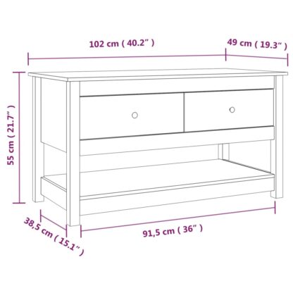 Couchtisch 102x49x55 cm Massivholz Kiefer - Image 10