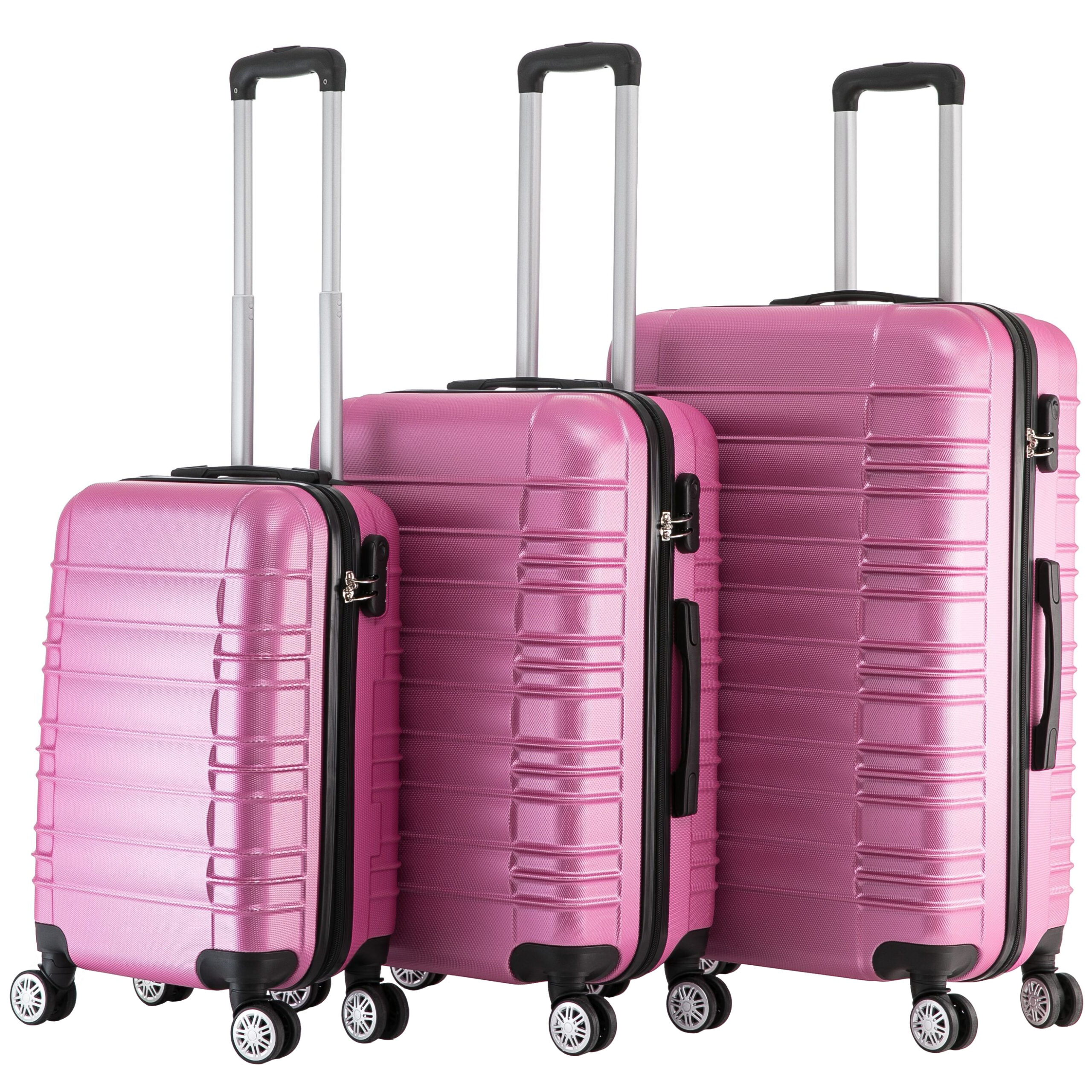 Reisekoffer Hartschalenkoffer AVA 3er Set pink –