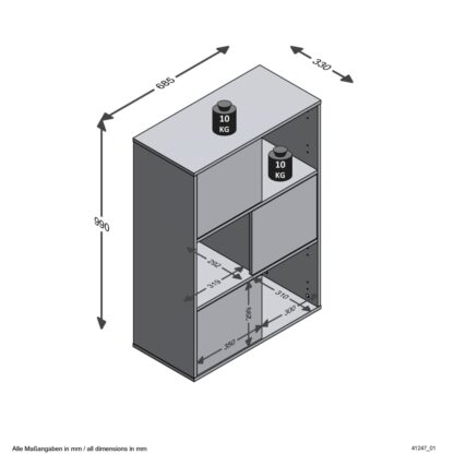 FMD Standregal mit 3 offenen Fächern 68,5x33x99 cm Anthrazit - Image 5