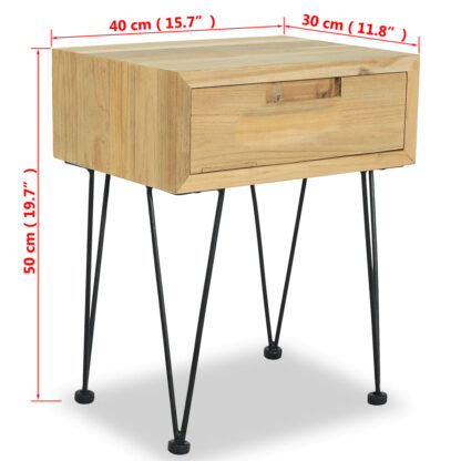 Nachttisch 40x30x50 cm Massivholz Teak - Image 9