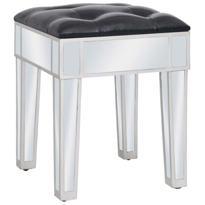 Verspiegelter Schminktisch mit Hocker MDF und Glas - Image 7