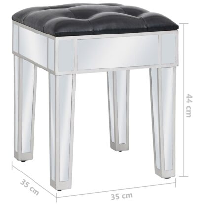 Verspiegelter Schminktisch mit Hocker MDF und Glas - Image 10