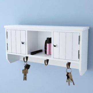 Wandschrank für Schlüssel und Schmuck mit Türen und Haken
