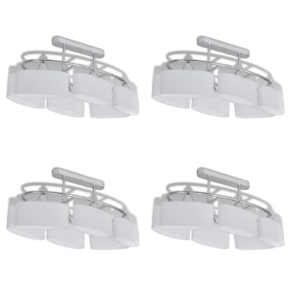 Deckenlampe mit ellipsenförmigen Glasschirmen 4 Stk. E14 - Image 2