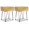 Nachttische 2 Stk. 40x30x50 cm Teak Massivholz